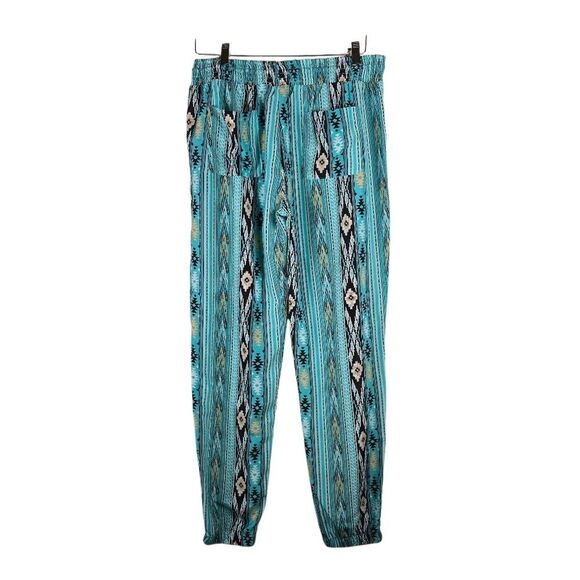 Uk2 Turquoise Tribal Print Boho Jogger Pants - Picture 2 of 8